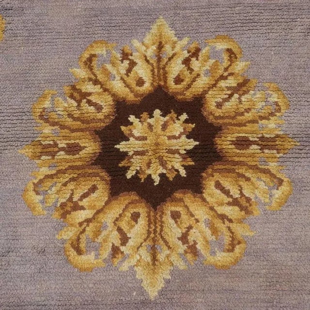 Aobusson Rug in Cotton and Wool, France For Sale - Image 5 of 8