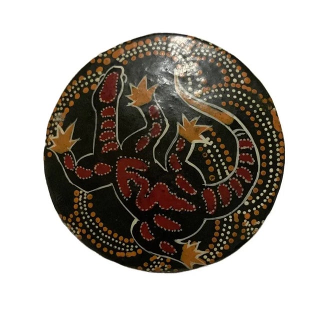 Late 20th Century Paper-Mâché Circular Box With Australian Aboriginal Art For Sale - Image 11 of 11