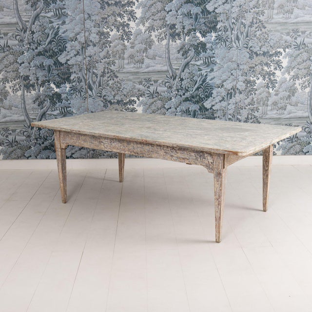 Pair of 19th C. Italian Tables From a Convent in Original Paint For Sale - Image 10 of 16