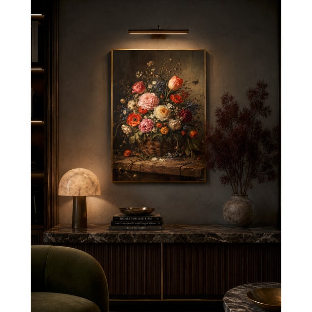 Atelier Aria Lumae Abundant Flemish Basket Floral Still Life Grand 27 by 38 Board Print For Sale - Image 11 of 16