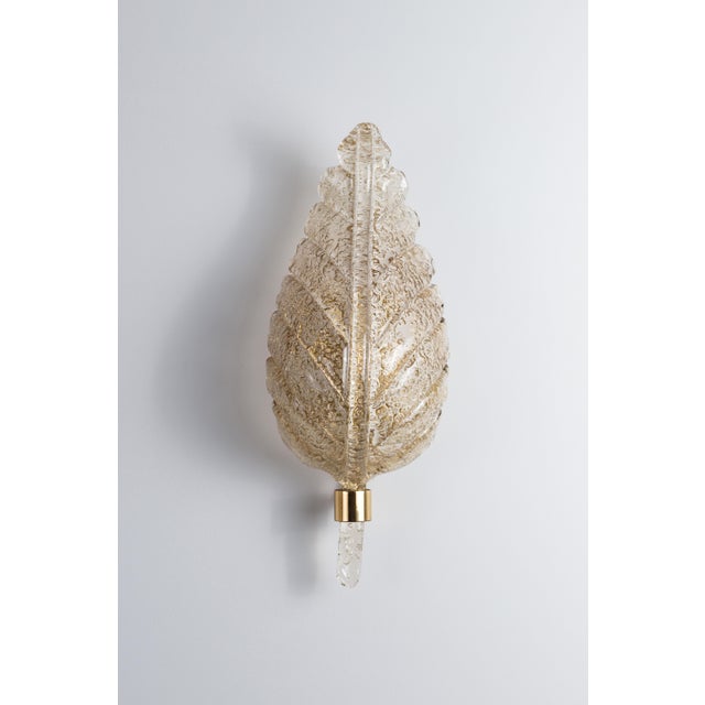 Frosted Glass Leaf Wall Lamp from Hillebrand Leuchten, Germany, 1970s For Sale - Image 5 of 11