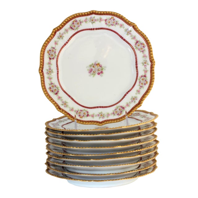 Antique French Limoges Plates, Set of 10 Chairish