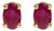 14K Yellow Gold 5x3 MM Oval Red Ruby Solitaire Stud Earrings For Sale