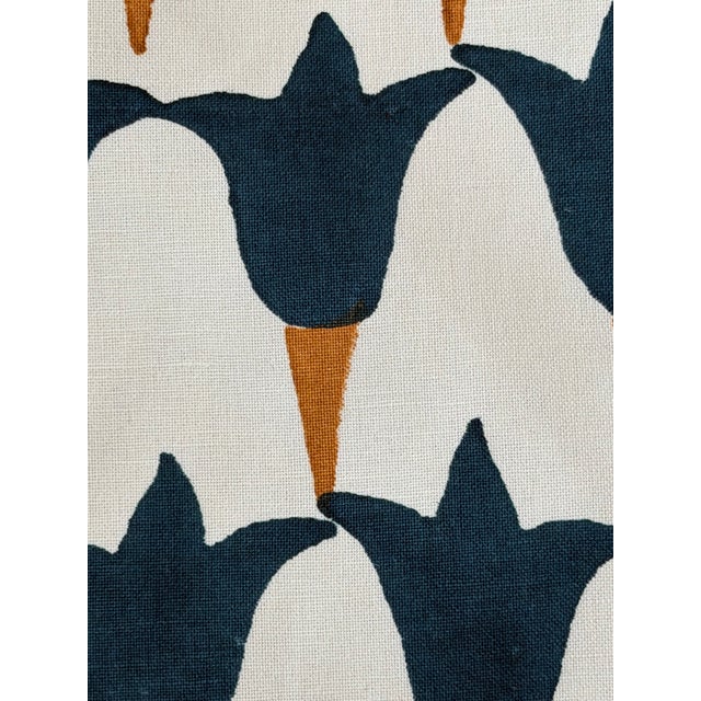 Schumacher Schumacher 179822 Tulip Hand Block Midnight and Copper Fabric 2 Yards For Sale - Image 4 of 4