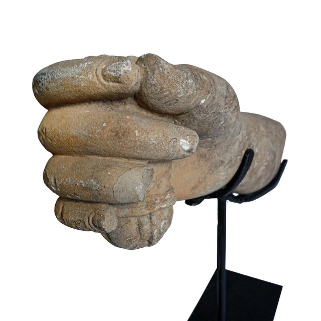 Reclaimed Khmer Sculpture Fragment, Early 20th Century For Sale - Image 12 of 17
