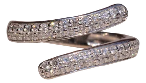 The Benson Drive: Diamanti Signed Diamond Bypass Ring in White Gold with Diamonds