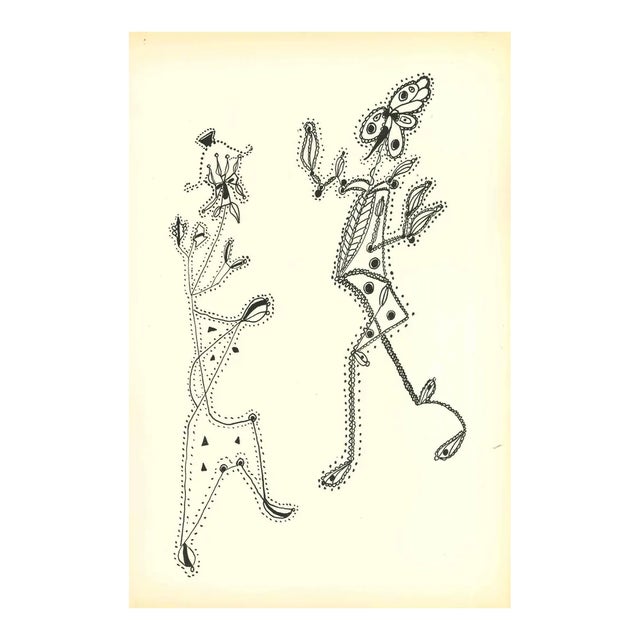 Bruno Capacci, Composition of Diodora, Original Lithograph, 1950s For Sale