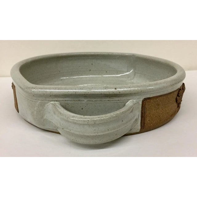 Artisan Signed Stoneware Planter For Sale - Image 5 of 11