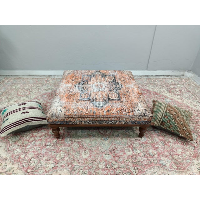 Faded Rug Upholstered Ottoman Coffee Table Chairish