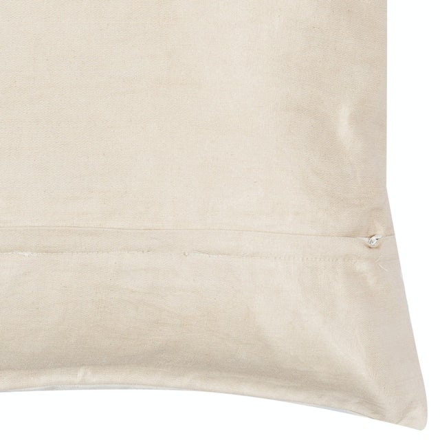 20"x20" Embroidered Accent Pillow Cover. Boho & Chic Home Decor. All Silk Cushion Cover For Sale - Image 4 of 5