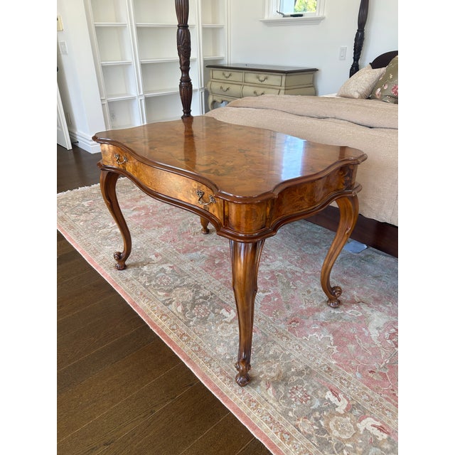 French Antique French Inlaid Marquetry Bureau Plat Desk For Sale - Image 3 of 6