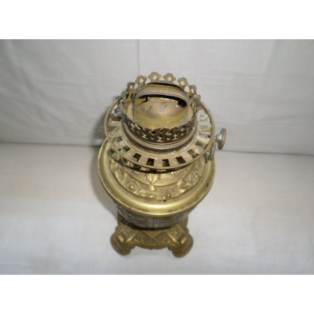 Late 19th Century Antique 19th Century A. A. Vantine & Co. Brass Chinese Design Oil / Kerosene Lamp For Sale - Image 5 of 9