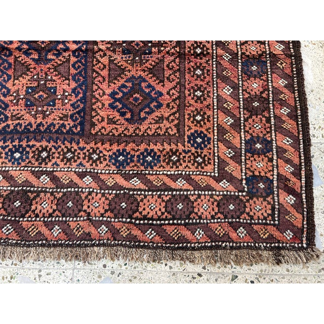 1960s Antique Turkmen Yaqub Khani Hand-Knotted Wool Area Rug - 4'2" X 6'10" For Sale - Image 5 of 12