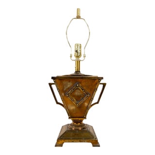 Antique Bradley & Hubbard Arts & Craft Style Brass and Copper Table Lamp For Sale
