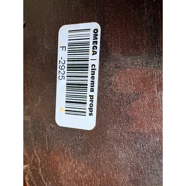 Verified Omega Cinema Props and Pathe Industries Hollywood Production Provenance, Early Victorian Two-Tier Mahogany Dumbwaiter Table, Turned Pedestal For Sale - Image 4 of 12