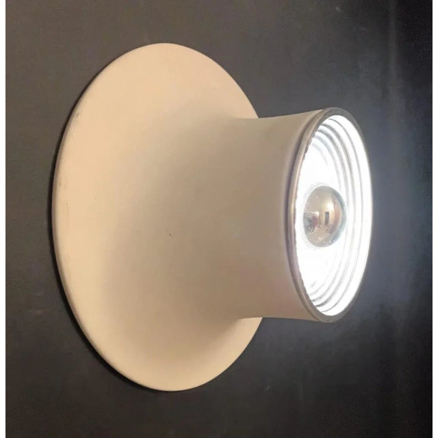 White Mid 20th Century Enameled Aluminum Sconces - a Pair For Sale - Image 8 of 13