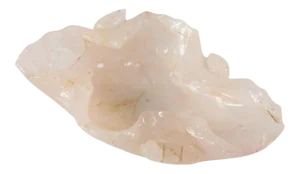 Chinese Carved Rose Quartz Rock Crystal Dish