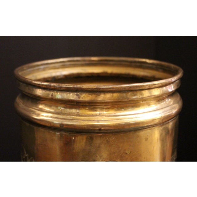 Circa 1890s Large Repousse Brass Parrot Motif Umbrella Stand For Sale In Raleigh - Image 6 of 6