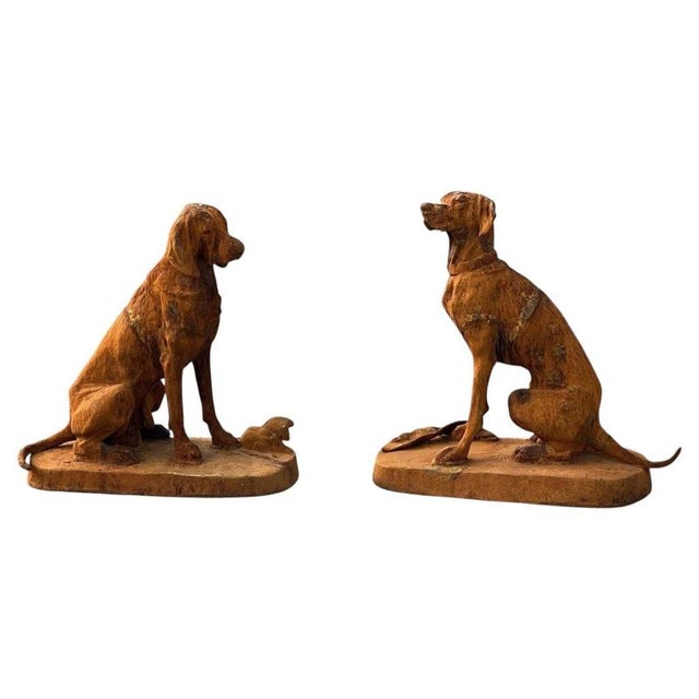 Monumental Cast Iron Hunting Hounds After Henri Alfred Jacquemart, Set of 2 For Sale - Image 15 of 15