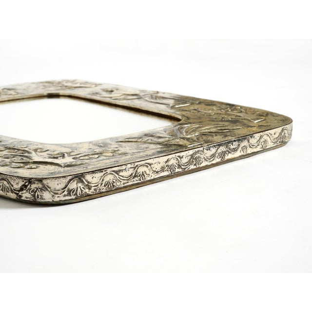 Mid-Century Modern Wall Mirror with Silver-Plated Frame, 1950s For Sale - Image 13 of 18