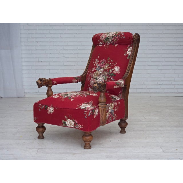 Vintage Danish Lounge Chair in Furniture Cotton Fabric, 1930s For Sale - Image 13 of 18