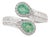 Contemporary Emerald Diamond Cluster Bypass Ring in 14k Gold Size 5.5 For Sale