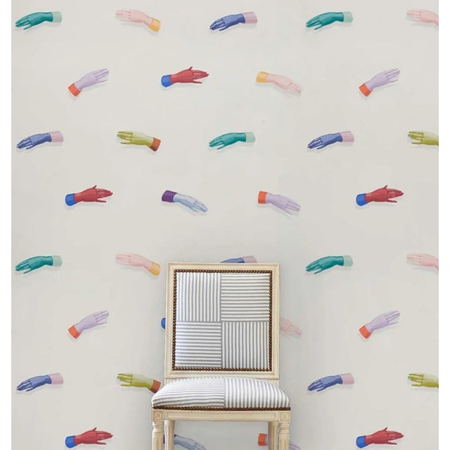 Schumacher Schumacher Manos Wallpaper, Multi on Ivory For Sale - Image 4 of 5