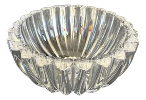 Vintage Tiffany & Co. Fluted Crystal Candy Dish With Heart Rim