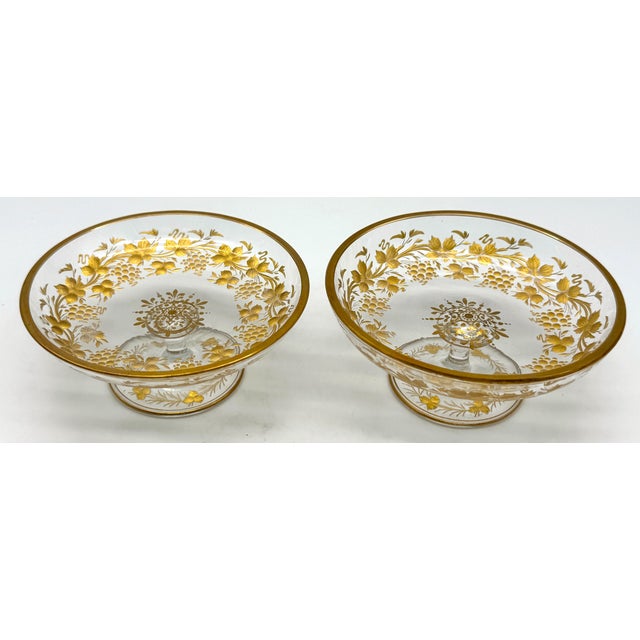 Pair of Belle Époque Gilt Glass Compotes / Dessert Dishes, circa 1890–1910 For Sale In West Palm - Image 6 of 18