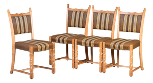 Vintage Danish Oak Chairs, 1960s, Set of 4