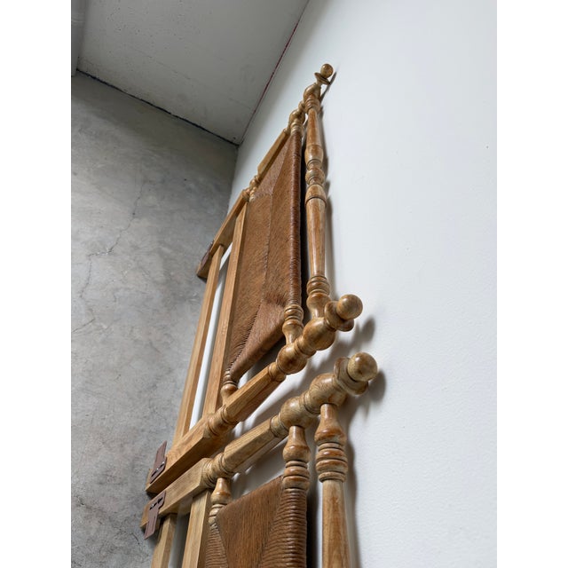 Vintage Coastal Organic Pickled Ash & Woven Rush Twin Headboards – Pair For Sale - Image 12 of 12