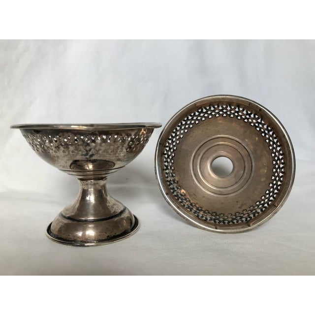 Religious Vintage Sterling Silver Filigree Pedestal Bowls- a Pair For Sale - Image 3 of 4