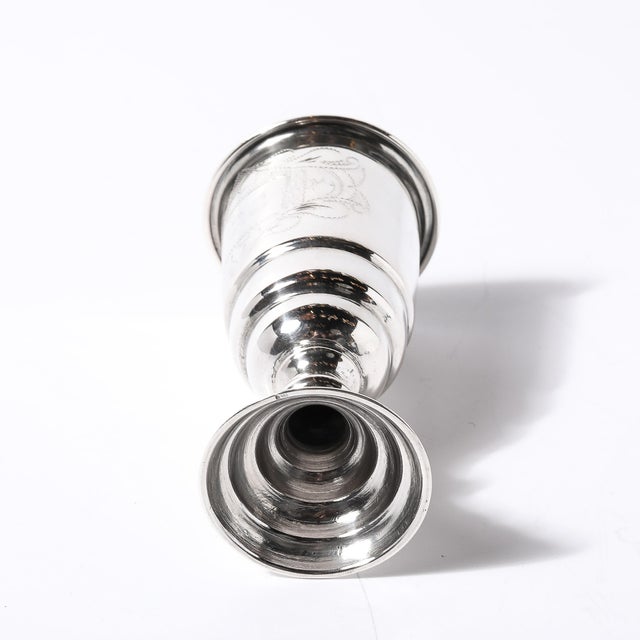 Art Deco Silver Kiddish Cup With Chased Detailing For Sale - Image 9 of 11