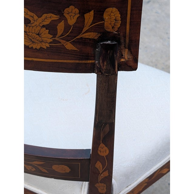 19th Century Victorian Accent Chair With Floral Marquetry Inlay For Sale - Image 11 of 11