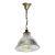 Holophane Flat Bottom Shade on Original Old Brass Holder, Circa 1920 For Sale