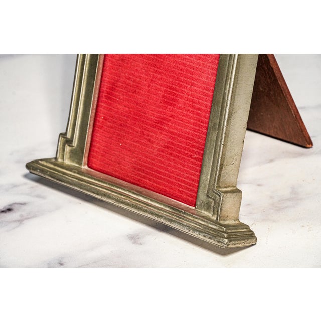 Vintage Taitù Italy Pewter Photo Picture Frame Neoclassical Architectural Pediment Easel Back Luxury Home Decor For Sale In New York - Image 6 of 16