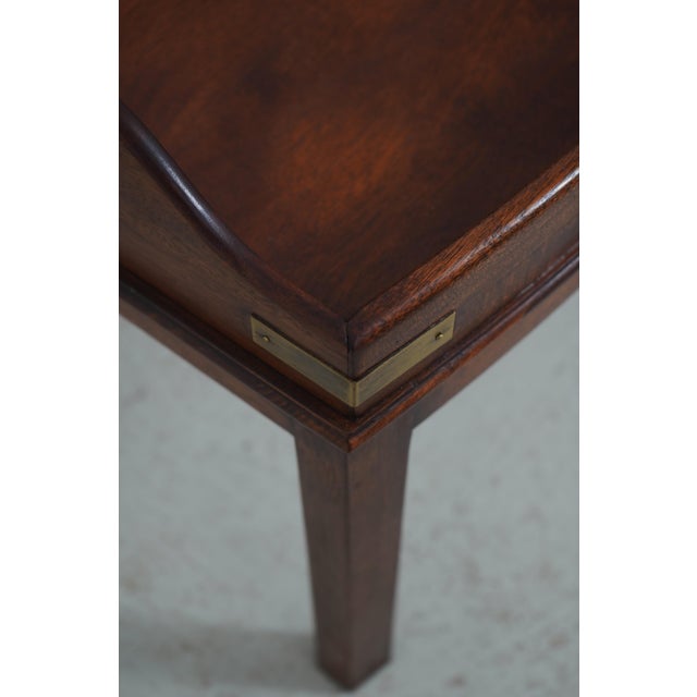 1950s English Campaign Style Mahogany Coffee Table For Sale - Image 5 of 13