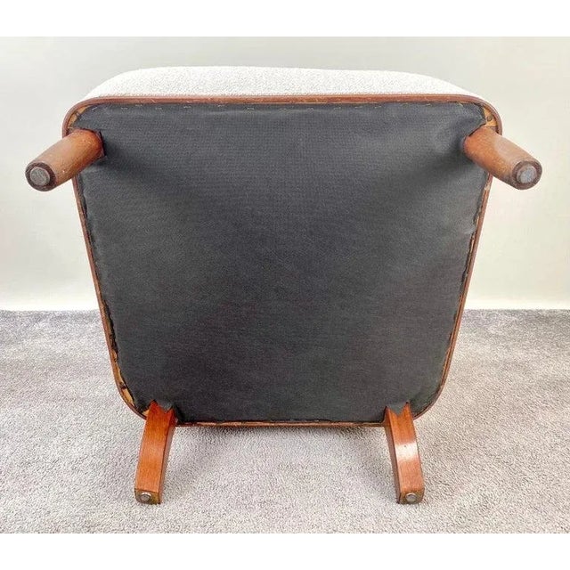 Mid-Century Modern Scandinavian Lounge Chair in Mahogany Frame & Bouclé For Sale - Image 12 of 12