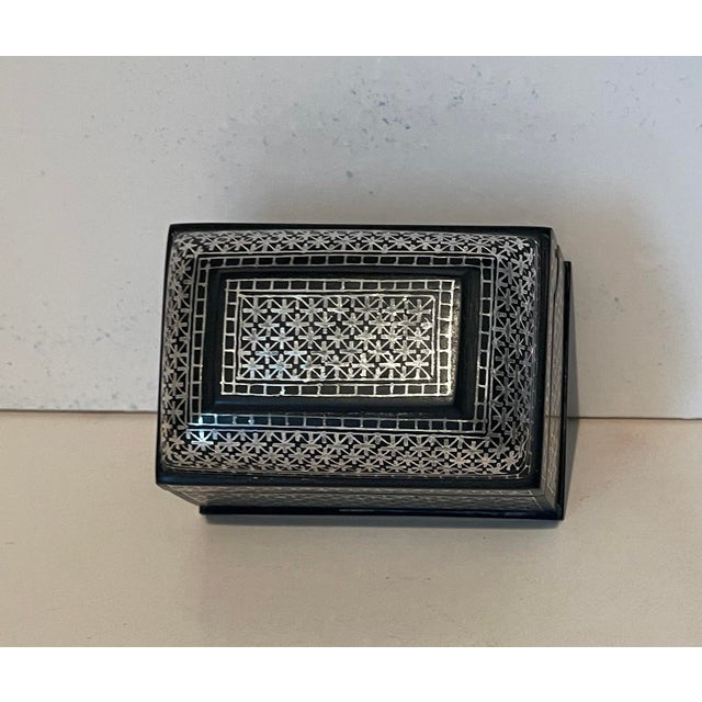 Indian Bidri Sterling Overlay Casket For Sale - Image 4 of 7