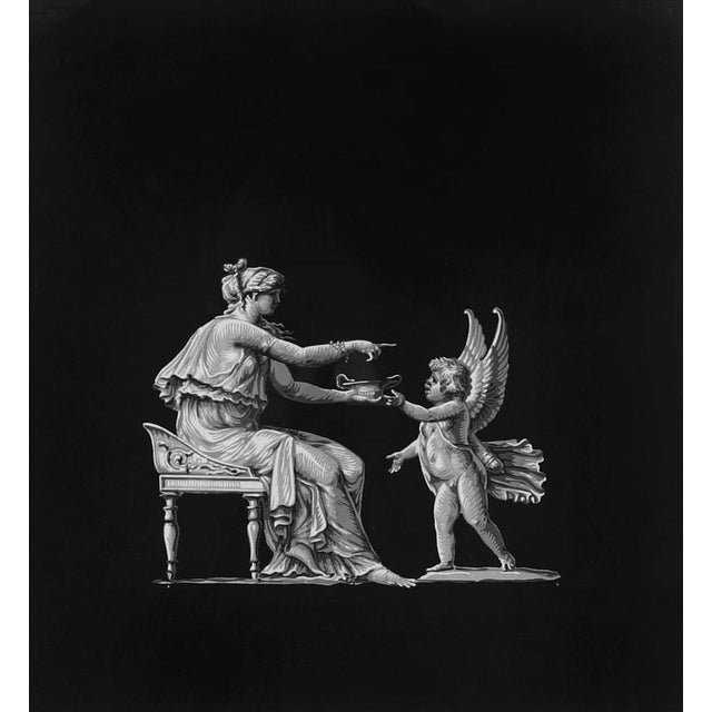 A Gouache painting of the ‘Seated Venus & Cupid ’, late 19th century in date. The painting is dramatic and depicts a...