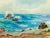 Beautiful Monterey seascape in vivid blues by California artist T. Samantha Cook (American, 20th Century). Signed and...