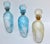 Royal Blue Mid-20th Century American Blown Glass Flasks Decanter Bottles Friendship Horn of Plenty Blue Amber - Set of 3 For Sale - Image 8 of 18