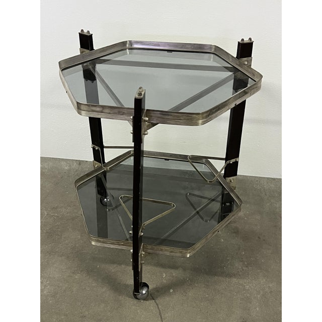 1970s Vintage Bar Table with Wheels, 1970s For Sale - Image 5 of 6