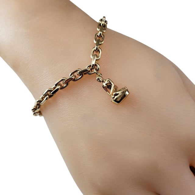 14K Yellow Gold Denmark Little Mermaid Charm Link Bracelet- This 14K yellow gold charm pays homage to the iconic Little...