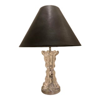 Early 20th Century Sculptural Lead Crystal Lamp For Sale