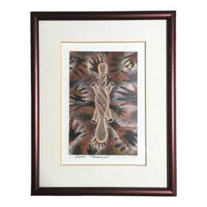 1990s Framed Limited Edition Richard Bell Print, Aboriginal Artist: "Jammin'"