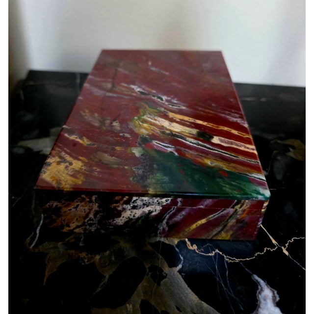 Italian Italian Red Jasper Stone Box c.1950. For Sale - Image 3 of 9