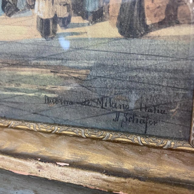 Early 20th Century Church Interior Watercolor Painting by Henry Thomas Schafer For Sale - Image 9 of 12