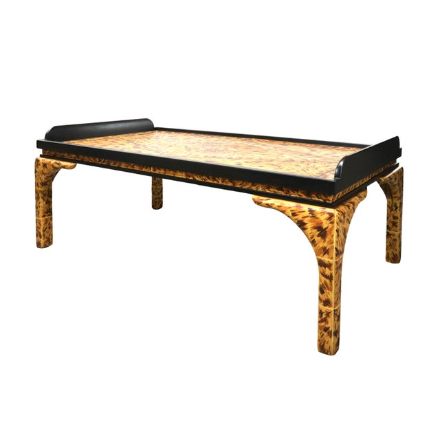 This coffee table features a hand-painted tortoiseshell pattern, custom-made to your desired material and finish. The...