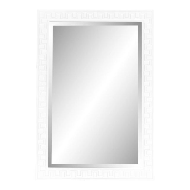 Erin Gates Brook Greek Key White Wall Mirror For Sale